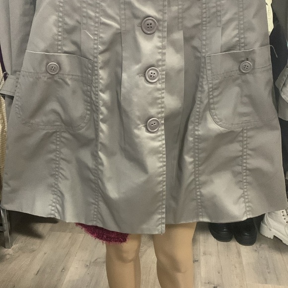 XSIDE OUTERWEAR Trench Coat Jacket Dress Cream Ivory Coat Double Breasted - Picture 6 of 11